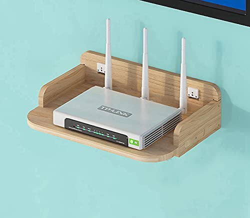 MOTT Wandregale aus Holz, schwebendes Regal für Set-Top-Box, WLAN-Router, stabiles Wandregal, montierte Regale für Wand, dekorative Regale von MOTT