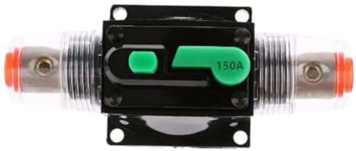 Auto Leistungsschalter,DC 12-48V Wasserdichter Inline Auto Leistungsschalter,Leistungsschutzschalter Auto,Manuellen Reset Schalter Car Audio Sicherung für Car Audio Solar Inverter Systemschutz(150A) von MOTTDAM