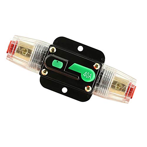 Auto Leistungsschalter,DC 12-48V Wasserdichter Inline Auto Leistungsschalter,Leistungsschutzschalter Auto,Manuellen Reset Schalter Car Audio Sicherung für Car Audio Solar Inverter Systemschutz(40A) von MOTTDAM