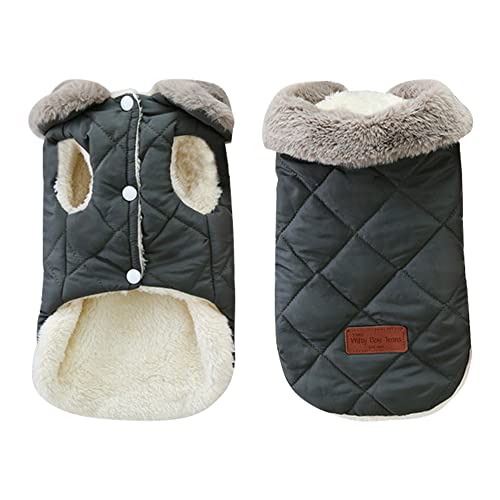 Hundemantel Winter,Hundemantel für Hunde,Wasserdichter Hundemantel,Warm Hunde Winterjacke,Weicher Fleece Hundemantel,Weste Hundewintermantel für kleine Hunde und Katzen(L,Dunkelgrün) von MOTTDAM