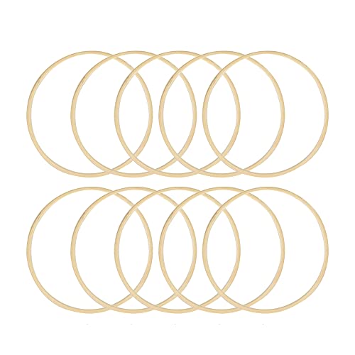 Traumfänger Ringe Set,10 Stück Holz Floral Hoop Bambus Makramee Basteln Ringe,Kranz Ringe Craft Hoop Ringe für DIY Traumfänger Hochzeitskranz Dekor und Wandbehang Handwerk(23 cm) von MOTTDAM