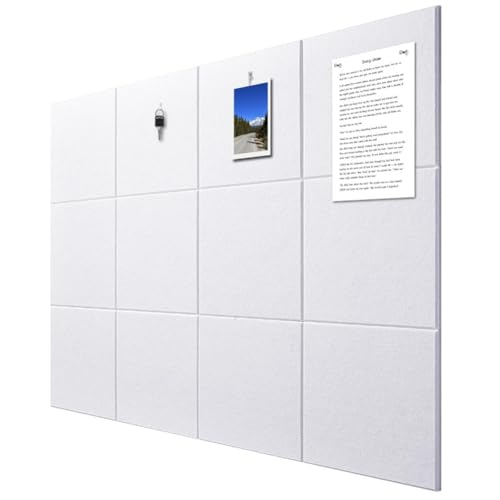 120 x 90 cm große Korktafeln aus Filz, selbstklebend, für DIY-Fotos, Memos, Heimbüro, Pinnwand, Wandfliesen mit Pins (weiß) von MOTTK