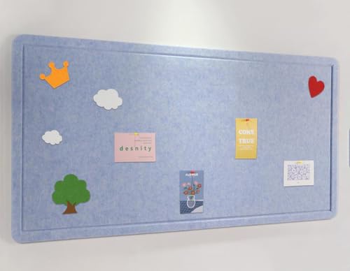 Filz-Pinnwand mit Stecknadeln, 40 x 60 cm, faltbare Filz-Pinnwand, Alternative für Wände, selbstklebende Bilder, Memos, Display, Wand, dekoratives Paneel (Hellblau) von MOTTK