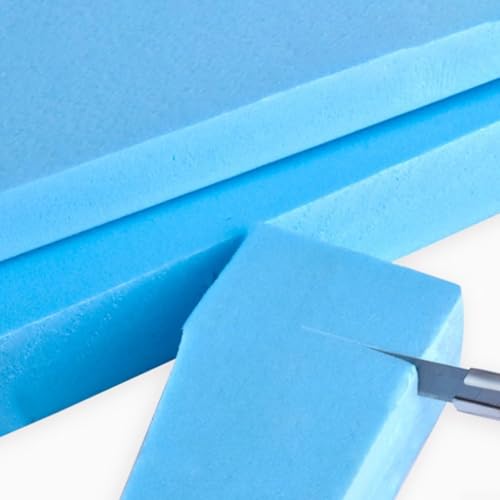 MOTTK Blau Schaumstoffplatte Hochdichter Schaumstoff Polsterung für Sitzgelegenheit Sitzpolster Fenstersitze Sitzkissen,3/5/7/10cm dick Schaumstoffplatte Matratze (3cm dick,45x45cm) von MOTTK