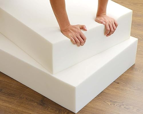 MOTTK Stuhlpolster Ersatz-Schaumstoff Hochdichtem Festem Schwamm,45D-Sofakissen Ersatz-Schaumstoff für Fenstersitze Sitzkissen Stuhlkissen (10cm dick,55x55cm) von MOTTK