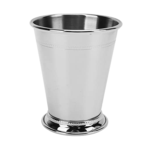 Edelstahl Julep Cup Mint Julep Gläser Eleganter Retro Hochstabiler Mint Julep Cup mit Perlen für Zuhause (Klassisches Silber) von MOTUZP