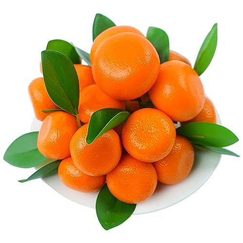 MOTUZP Gefälschte Mini-Mandarine-Orange, Künstliche Frucht, Mini-Orange, Dekorative Simulation, Gefälscht, Lebensecht, für Zuhause, Party, Küche, Festival, Dekoration(#1) von MOTUZP