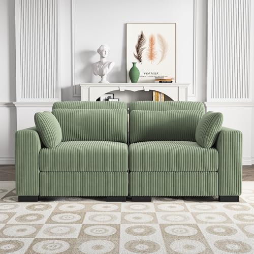 MOTUZP Kleines 2-Sitzer-Sofa,Modernes Sektionssofa,2-Sitzer,Sofamodular für Wohnzimmer, SofaRelax 2-Sitzer, SofaChaiselongue für Wohnzimmer,Schlafzimmer,Wohnung (grün + Doppelsofa) von MOTUZP