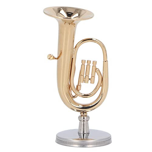 Miniatur-Tuba-Modell mit Sammelbox, Vermessingtes Euphonium-Mini-Tuba-Modell mit Box, Dekoration für die Sammlung von Musikinstrumentenmodellen von MOTUZP