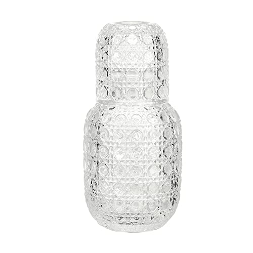 Nachttisch-Wasserkaraffe und Glas-Set, Vintage-Nachttisch-Wasserkaraffe mit Glas, Schlafzimmer-Nachttisch, Wasserkrug und Tassen-Set(#1) von MOTUZP