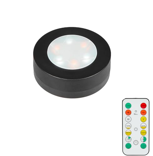 MOUJUCHI Led Schrankbeleuchtung Batterie, 1PCS Under Cabinet Lights LED Spot Batteriebetrieben mit Fernbedienung Cchrankbeleuchtung für Küche Treppen Vitrine Schrank Halloween von MOUJUCHI