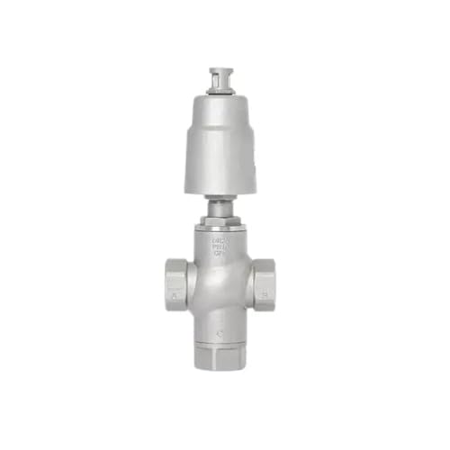 1 Stück 1/2 Zoll 3/4 Zoll 1 Zoll BSPT Innengewinde 304 Edelstahl 3-Wege-betätigtes pneumatisches Winkelsitz-Dampfventil mit Edelstahlkopf(DN40(1.5inch),TRI-CLAMP) von MOUKWLEK