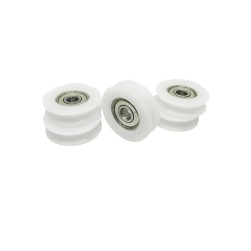 10 Stück 5x25x7 U-Nut POM beschichtete Lagerrolle BSU62525-7 25 mm Durchmesser Nylon Führungsrolle Riemenscheibe 5 * 25 * 7 Lager von MOUKWLEK
