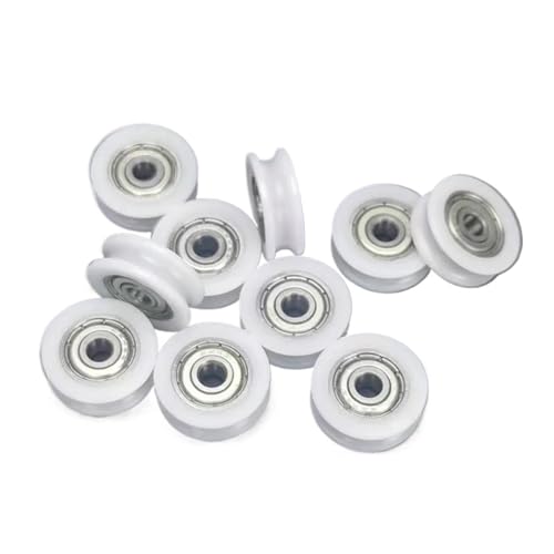 10 Stück U-Nut-Schiebeabdeckung, POM-Material, Lager 604zz, 624zz, 695zz, 625z, Nylon-Riemenscheibe, tiefe Nut, Nylon-Lager, Riemenscheibe(U4X15X6 10PCS) von MOUKWLEK