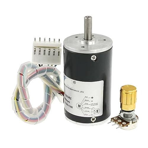 BLDC-38SRZ-S Bürstenloser Gleichstrommotor 12V 24V Geschwindigkeitsregelung/konstante Geschwindigkeit 38MM Durchmesser mit integriertem Treiber 3/6 Drähte(24V 6000rpm,Constant Speed -3) von MOUKWLEK