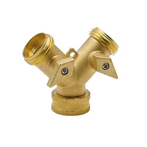 Y-Stück aus Messing, Zwei-Wege-Schlauchverbinder, Absperrventil, 2-Wege-Splitter, komplett aus Kupfer, Garten-Wasseranschlüsse, Unterlegscheibe, Adapter-Armaturen Y-Stück aus Messing, Zwei-Wege-Schlauchverbinder, Absperrventil, 2-Wege-Splitter, komplett aus Kupfer, Garten-Wasseranschlüsse, Unterlegscheibe, Adapter-Armaturen von MOUKWLEK