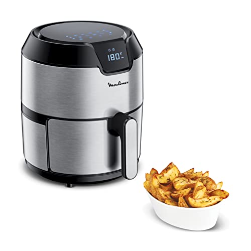 Moulinex Easy Fry Deluxe 4,2 L EZ401D Luftfritteuse ohne Öl, Antihaftbeschichtung, Digitaldisplay, 8 Kochprogramme, gesunde Mahlzeiten, App 125 Rezepte, bis zu 6 Personen von Moulinex