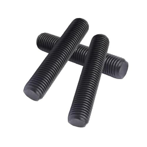 10pcs M14*60mm Vollgewindebolzen, Legierter Stahl der Güteklasse 8.8, Schwarzoxid-Oberfläche, Lange Gewindestange für Möbelmontage, Zusammenbau und Befestigung von MOUMOUTEN