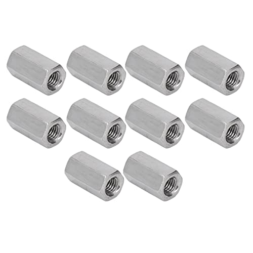 10pcs M8x1.25 Hex -Kupplungsmuttern, 304 Edelstahl -Gewindestangenanschlussmuttern 24 mm Länge von MOUMOUTEN