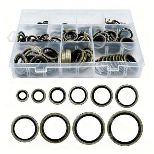 170-teiliges Unterlegscheiben-Sortiment, NBR-O-Ring, verschiedene ölbeständige Gummi-Unterlegscheiben, 10 SAE-Größen, M6–M24, Dichtungen für den Einsatz in Automobilen und Heimwerkern 170-teiliges Unterlegscheiben-Sortiment, NBR-O-Ring, verschiedene ölbeständige Gummi-Unterlegscheiben, 10 SAE-Größen, M6–M24, Dichtungen für den Einsatz in Automobilen und Heimwerkern von MOUMOUTEN