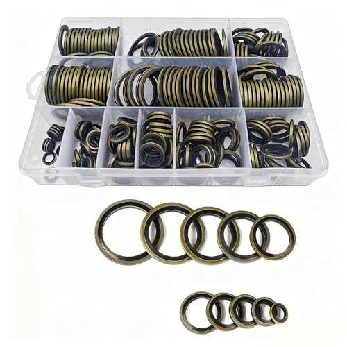 240-teiliges Unterlegscheiben-Sortiment, NBR-O-Ring, verschiedene ölbeständige Gummi-Unterlegscheiben, 10 SAE-Größen, M6–M30, Dichtungen für den Einsatz in Automobilen und Heimwerkern 240-teiliges Unterlegscheiben-Sortiment, NBR-O-Ring, verschiedene ölbeständige Gummi-Unterlegscheiben, 10 SAE-Größen, M6–M30, Dichtungen für den Einsatz in Automobilen und Heimwerkern von MOUMOUTEN