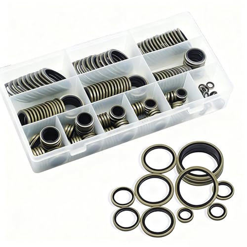 245-teiliges Unterlegscheiben-Sortiment, NBR-O-Ring, verschiedene ölbeständige Gummi-Unterlegscheiben, 10 SAE-Größen, M6–M30, Dichtungen für den Einsatz in Automobilen und Heimwerkern 245-teiliges Unterlegscheiben-Sortiment, NBR-O-Ring, verschiedene ölbeständige Gummi-Unterlegscheiben, 10 SAE-Größen, M6–M30, Dichtungen für den Einsatz in Automobilen und Heimwerkern von MOUMOUTEN