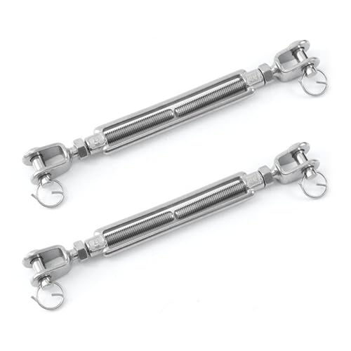 2er-Pack Hochleistungs-Spannschrauben mit Backen und Backenspannschrauben, Spannschrauben aus Edelstahl 304 für Traktoren, Sonnenschutz, Kabel, Außenleinen, Baumhäuser von MOUMOUTEN