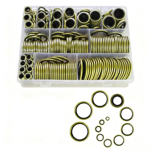 378-teiliges Unterlegscheiben-Sortiment, NBR-O-Ring, verschiedene ölbeständige Gummi-Unterlegscheiben, 10 SAE-Größen, M6–M30, Dichtungen für den Einsatz in Automobilen und Heimwerkern 378-teiliges Unterlegscheiben-Sortiment, NBR-O-Ring, verschiedene ölbeständige Gummi-Unterlegscheiben, 10 SAE-Größen, M6–M30, Dichtungen für den Einsatz in Automobilen und Heimwerkern von MOUMOUTEN