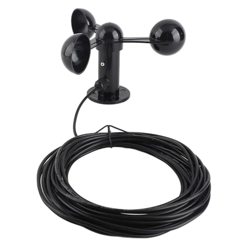 Anemometer -Sensorwindgeschwindigkeit Tasse, 4 cm Montageloch drei Tassen Windgeschwindigkeitsdetektor mit 8 m Outdoor -Kabel für die meteorologische Überwachung von MOUMOUTEN