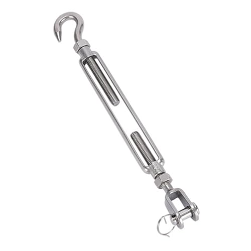 Hochleistungs-Spannschraube mit Backe und Haken M14, verstellbare Spannschraube aus Edelstahl 304, Beschattungssegel-Hardware, Drahtseilspannung für Drahtseil-Spannkabel Hochleistungs-Spannschraube mit Backe und Haken M14, verstellbare Spannschraube aus Edelstahl 304, Beschattungssegel-Hardware, Drahtseilspannung für Drahtseil-Spannkabel von MOUMOUTEN