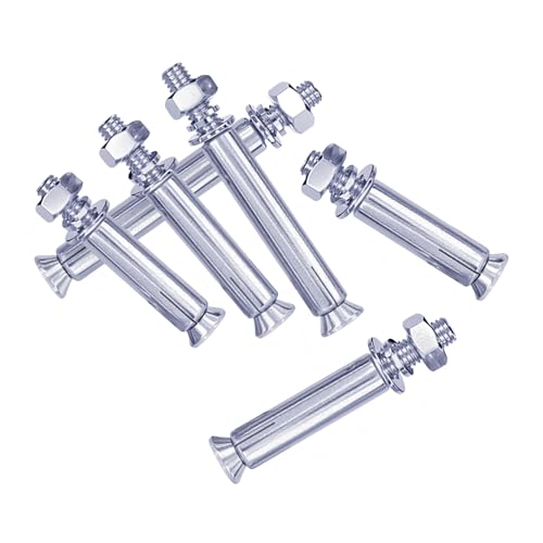 M14 x 100 mm Spreizbolzen, 4 Stück verzinkter Keil-Sechskanthülsenanker, mechanisch mit Mutter und Unterlegscheibe für Deckenventilatorinstallationen und leichte Geräte von MOUMOUTEN