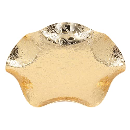 MOUMOUTEN Gold-Obstschale, Handgalvanisierungsprozess, schönes Muster, glattere Oberflächen, Snack-Tablett für Familienessen, Partys von MOUMOUTEN
