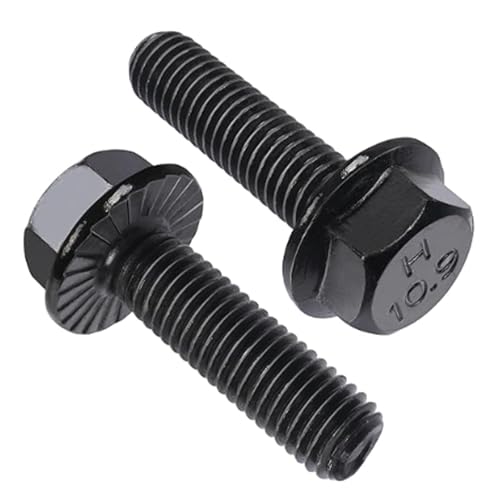 MOUMOUTEN 20 Stück Flansch-Sechskantschrauben, 10.9 Schwarz legierte Schrauben, schwarzes Finish, Sechskant-Flanschkopfschrauben M10*35 von MOUMOUTEN