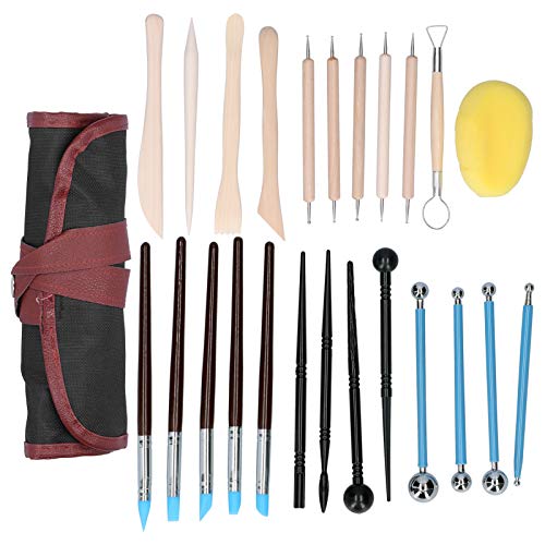 24pcs Polymer Clay Tools, Clay Sculpting Tools Set zum Bemalen von Kuchen Skulptur Keramik von MOUMOUTEN