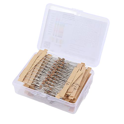MOUMOUTEN 640PCS 1 Ohm-10M Ohm Widerstands-Kit, 1/6W Assorted Resistors Carbon Film Resistors Assortment for DIY Projects and Experiments Assortment Kit 5% Tolerance von MOUMOUTEN