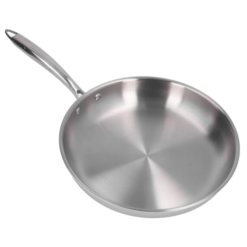 MOUMOUTEN Bratpfanne aus Edelstahl, Verdickter Edelstahl 304, Unbeschichtetes 3-lagiges Kochgeschirr-Set, Erhitzt Pfanne Mit Ergonomischen Griffen(30cm) von MOUMOUTEN