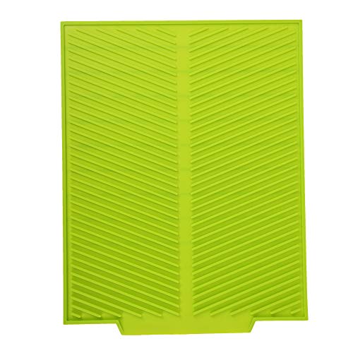 MOUMOUTEN Faltbare Abtropfmatte, 17.3 x 13 x 0.2 Zoll, Extra große Silikon Pad, Spülbecken Abtropfmatte, Universelles Abtropfbrett (Grün) von MOUMOUTEN