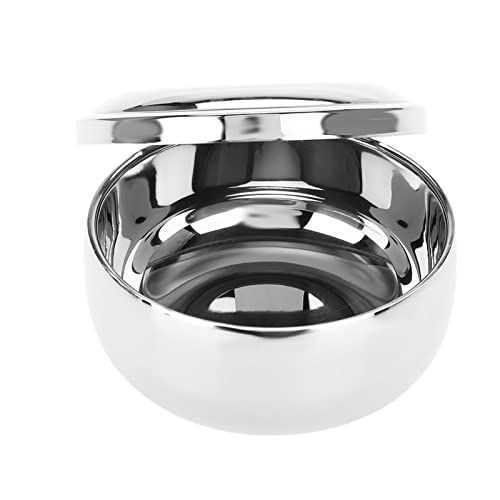 MOUMOUTEN Rasierer Herren,Edelstahldosen mit Deckel,RasierschaumschHerren Rasierschale Rasierseifenbox Behälter Geeignet für Rasierpinsel(10,5cm) von MOUMOUTEN