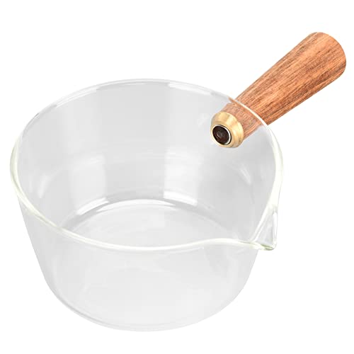 Milchtopf mit Holzgriff, MINI Buttererhitzer Küchenherd Geeignet für heiße Milchsalatnudeln(400ML) von MOUMOUTEN