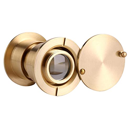 Türspion Aluminium Anti-Diebstahl 35mm-60mm Cat Eye mit Rückabdeckung Weiter Betrachtungswinkel mit Heavy Duty Privacy Cover Sicherheit Reines Kupfer Optisches Glas Safe für Haustür (Golden) von MOUMOUTEN