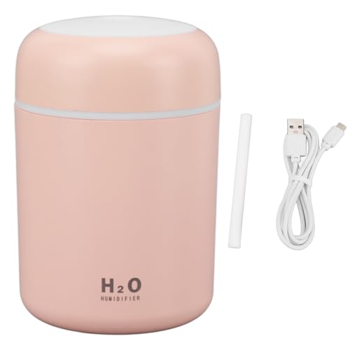 USB -Mini -Luftbefeuchter für Auto mit farbenfrohen Lichtern, tragbarer kleiner Luftbefeuchter für Büroschreibtisch Schlafzimmer, 3.1x4,7in persönliche Luftfeuchtigkeitscreme (Rosa) von MOUMOUTEN