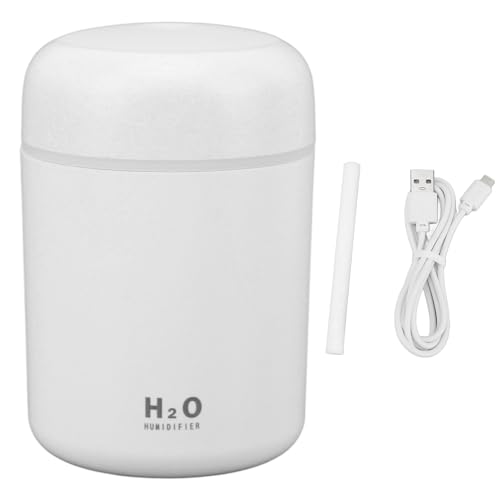 USB -Mini -Luftbefeuchter für Auto mit farbenfrohen Lichtern, tragbarer kleiner Luftbefeuchter für Büroschreibtisch Schlafzimmer, 3.1x4,7in persönliche Luftfeuchtigkeitscreme (Weiß) von MOUMOUTEN