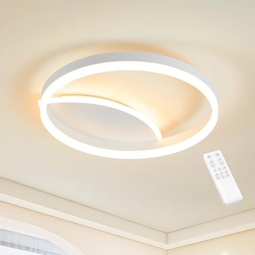 MOUNM LED Deckenleuchte Dimmbar 3000K - 6000K, Moderne LED Deckenleuchte, Lampe Wohnzimmer 36W, für Schlafzimmer, Küchen Flure, Balkone, Haustüren, Kinderzimmer, 40 * 40 cm von MOUNM