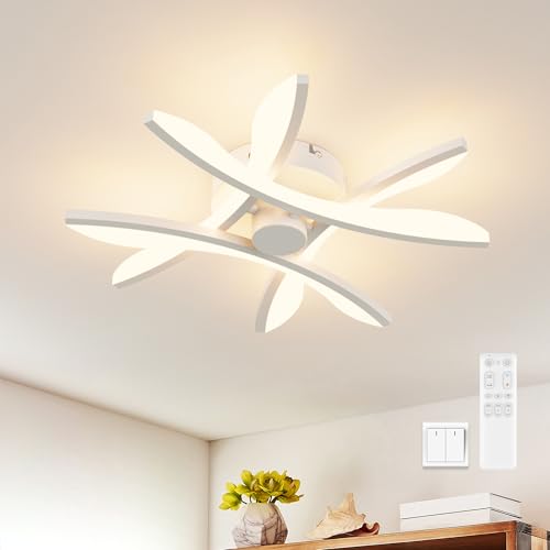MOUNM LED Deckenleuchte dimmbar 28W für Schlafzimmer | 3000K-6000K Farbtemperatur | Mit Fernbedienung | Moderne Deckenlampe von MOUNM