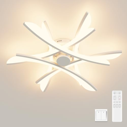 MOUNM LED Deckenleuchte dimmbar 45W für Wohnzimmer & Schlafzimmer | 3000K-6000K Farbtemperatur | Mit Fernbedienung | Küche, Flur, Kinderzimmer | Moderne Deckenlampe von MOUNM