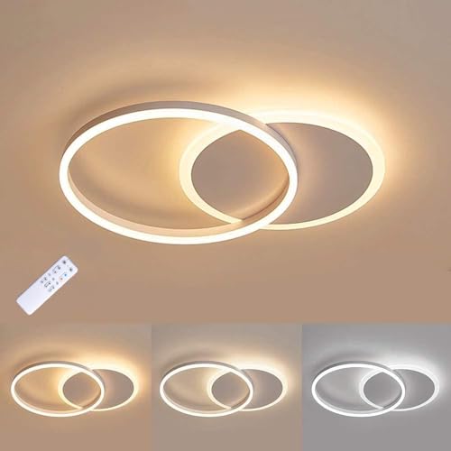 MOUNM LED Deckenleuchte Dimmbar 3000K - 6000K, Moderne LED Deckenleuchte, Lampe Wohnzimmer 36W 3600lm, für Schlafzimmer, Küchen Flure, Balkone, Badezimmer,Haustüren, Kinderzimmer, 55 * 40 * 6cm… von MOUNM