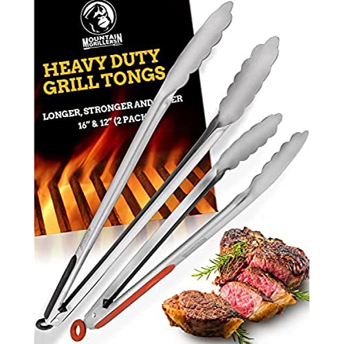 Mountain Grillers Grillzange Edelstahl, Ideal für Grillliebhaber, Robust und Langlebig, Küchenzange Perfekt für jeden Grillabend - 44,7x13,8x2,4 cm von MOUNTAIN GRILLERS