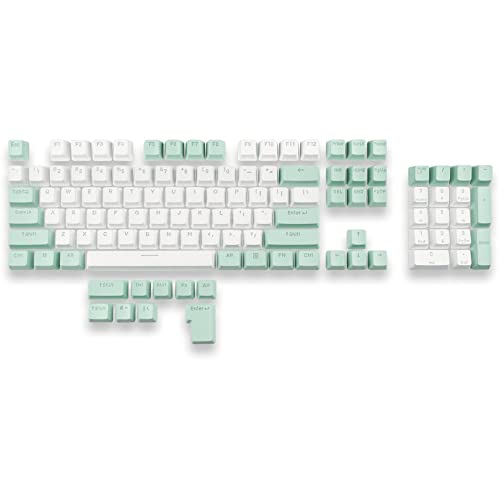 Mountain Mineral PBT Double Shot Keycap Set für MX Switches - OEM Profile - 113 Tasten - US-ANSI + ISO Addon (Aquamarin A) von MOUNTAIN