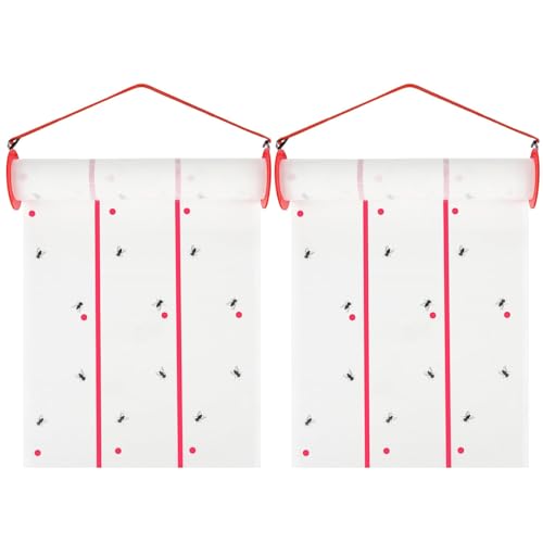 2 Stück Fliegenpapierstreifen, 25, 4 x 5, 1 cm, doppelseitig, klebrig, wetterbeständig, ungiftig, für den Außenbereich, Blumenzimmer, Balkon, Baum, Gewächshaus, Fliegenfalle 2 Stück Fliegenpapierstreifen, 25, 4 x 5, 1 cm, doppelseitig, klebrig, wetterbeständig, ungiftig, für den Außenbereich, Blumenzimmer, Balkon, Baum, Gewächshaus, Fliegenfalle von MOUNTTU
