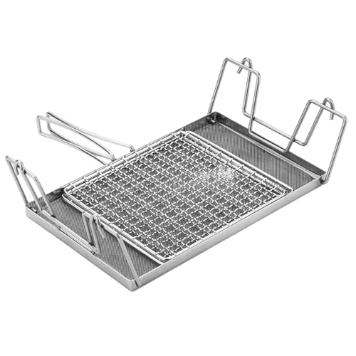 Camping-Toaster, faltbarer tragbarer Edelstahl-Campingkocher-Toaster mit feinem Netz, perfekt zum Wandern, Picknicken und für den Einsatz im Freien von MOUNTTU